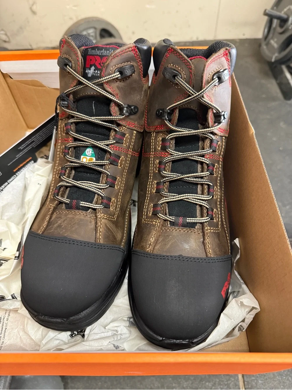 Timberland brown leather work boots